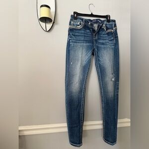 Miss Me Distressed Blue Skinny Jeans